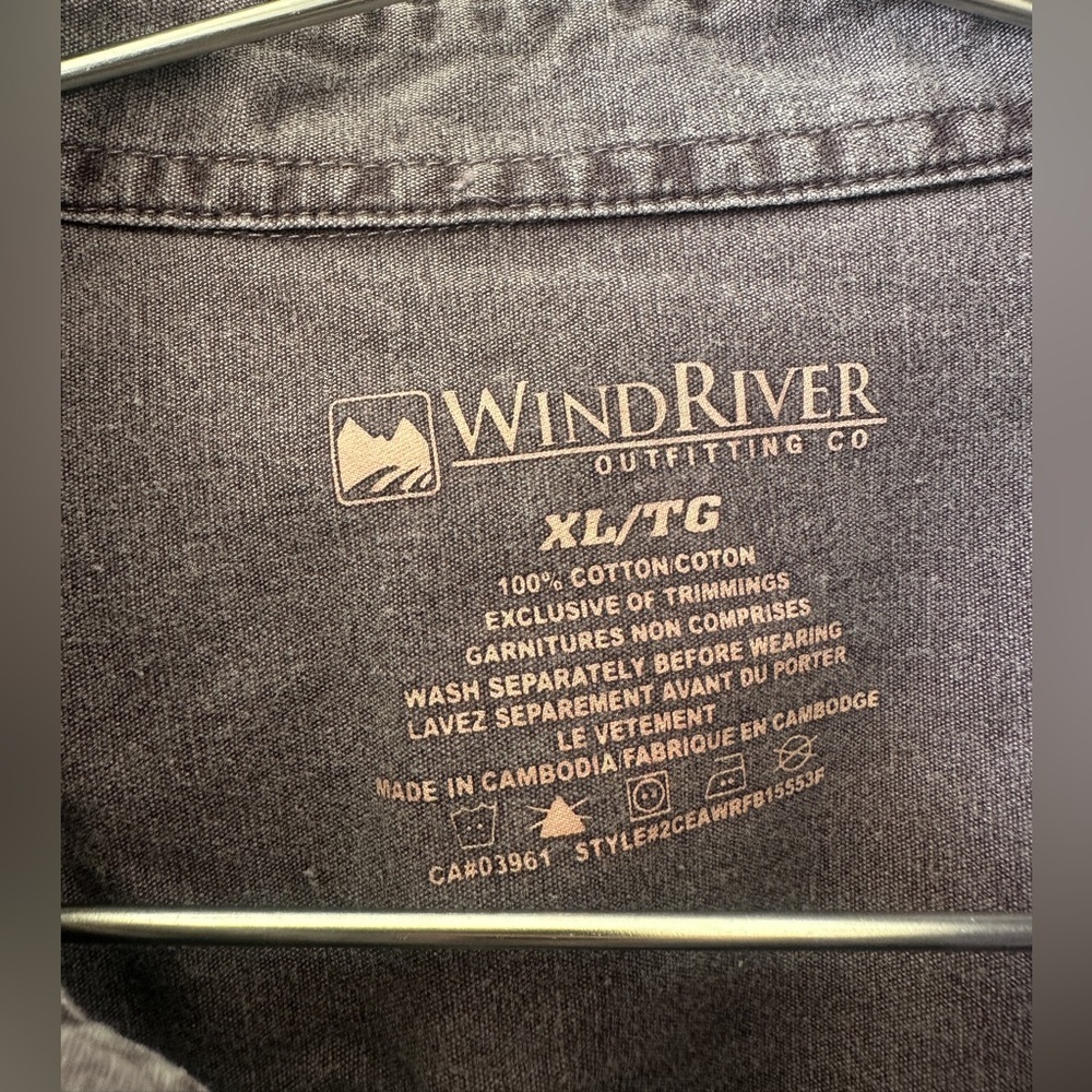 Windriver Denim Collared Button Down Shirt - Purplish Grey - Size XL - Picture 5 of 8